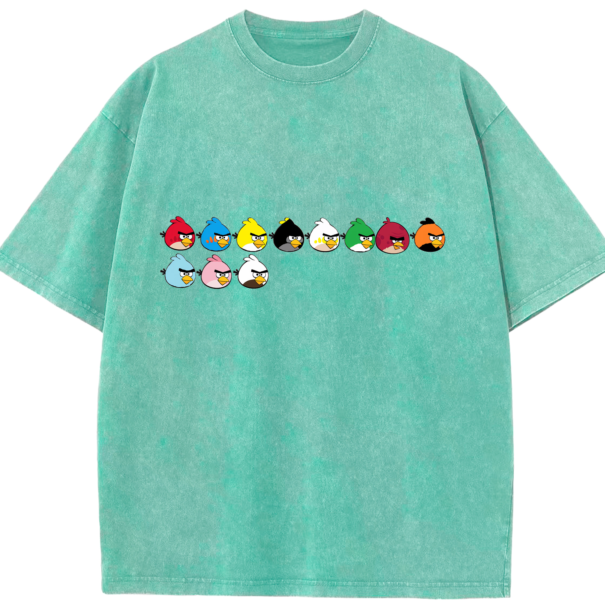 （画像用） Angry Birds アングリーバード 綿100% ヴィンテージ風 半袖Tシャツ（フロントプリント）